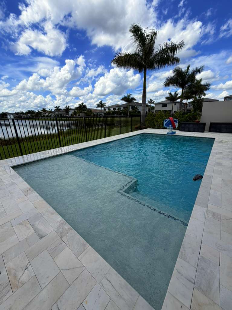 Balanced pool water after weekly service